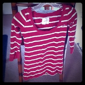 Hollister Dark Red & White stripped shirt / XS